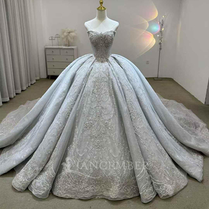 Vestido de Novia Romántico Estilo Princesa con Espalda de Encaje y Cuentas, Vestido de Novia Lsjj67 Jancember - Product Image 1