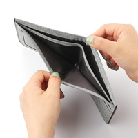 Dompet Kartu Kredit Multi-kartu Warna Solid Bahan Kanvas Fashion Kasual Lapisan Poliester Pendek Lipat Ganda Ultra-tipis Pria
