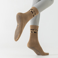 Chaussettes pour femmes à imprimé léopard et rayures, respirantes, pour le yoga et le Pilates, vente chaude