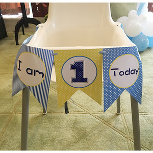 Decorazioni per Festa di Primo <span class=keywords><strong>Compleanno</strong></span>, Bandierine Colorate, Accessori per Tavoli e Sedie, Striscioni per Bambini di Un <span class=keywords><strong>Anno</strong></span> - Product Image 1