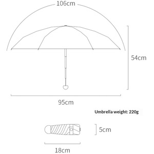 Parapluie pliant Macaron 50% à six baleines et huit brins, pare-soleil, imperméable, idéal pour le soleil et la pluie, avec emplacement pour logo publicitaire - Product Image 2