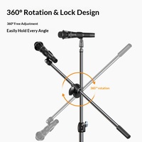 Nouveau support de microphone universel sur pied en métal à tige unique, support multifonctionnel rétractable