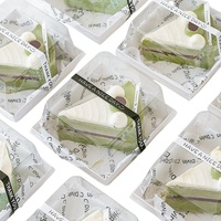 Boîte à gâteau mousse carrée recyclable anti-buée de 3 à 5 pouces de haut avec étiquette personnalisée d'estampage pour emballage de sandwich et de pain en gros