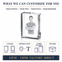 Cristal photo 3D gravé au laser sur mesure, portrait commémoratif, cadeau personnalisé, 100x130mm, 120x150mm, vente en gros, OEM