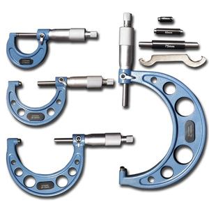 Micrometer Set Schroefmicrometer 4-delige set Mechanische micrometer Diametermeting 0-100mm Gemaakt in China Verpakking in houten kist - Product Image 5
