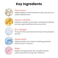 Stralende Vitamine C Collageen Parel Siliconen Oogmasker Patch voor Verheldering, Versteviging & Voedende Hydratatie