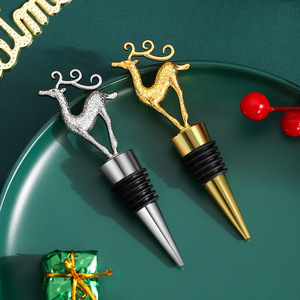 Christmas Reindeer <b>Wine</b> Stopper Zinc Alloy Gold Silver Bottle Seal Christmas Gift - Product Image 4