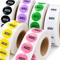 Étiquettes autocollantes personnalisées mini rondes en PVC imperméables pour tubes de boissons énergisantes, impression CMYK, écologiques