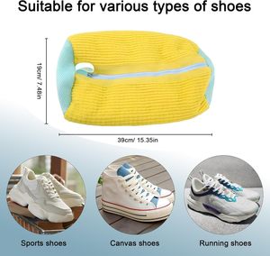 Sac de lavage portable en chenille et maille pour chaussures, résistant aux déchirures, pour machine à laver - Product Image 2