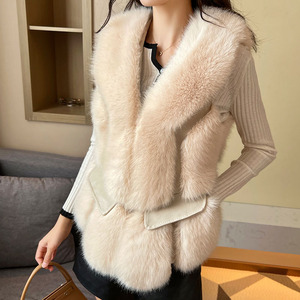 Chaleco de Invierno sin Mangas para Mujer, con Parches de Piel Sintética, Cálido y Suave, Abrigo de Moda - Product Image 5