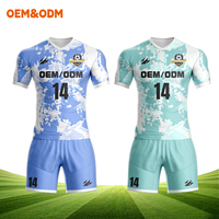 Jersey Sepak Bola Kustom untuk Dewasa, Unisex, Bahan Polyester, Cetak Nama Klub, Layanan OEM