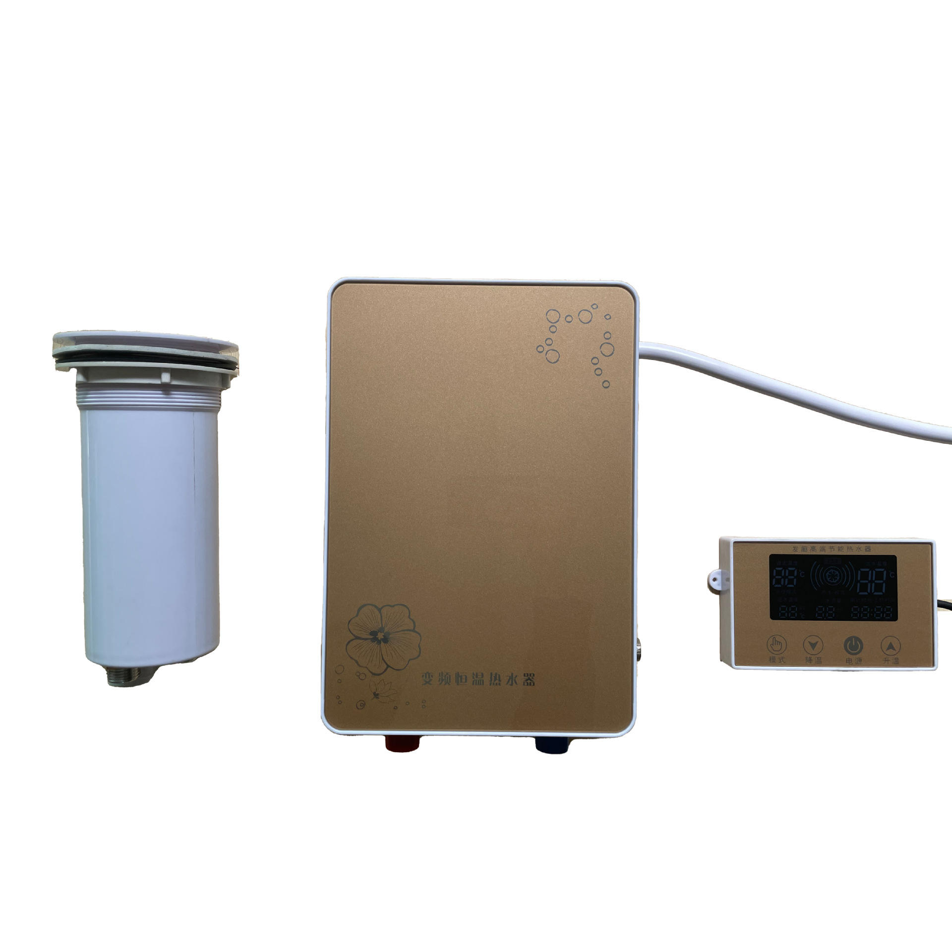 เครื่องทำน้ำอุ่น + หน้าจอภายนอก + แก้วประหยัดพลังงาน