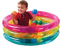 Piscine à balles gonflable INTEX 48674 Classic 3 anneaux pour bébé avec 50 balles colorées