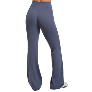 Pantalon <span class=keywords><strong>de</strong></span> yoga évasé YIYI pour femme, taille haute croisée en V, sans couture avant, sculptant et rehausseur <span class=keywords><strong>de</strong></span> fessier, doux et extensible, pour la gym - Product Image 4