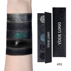 Private Label Palette d'ombres à paupières à paillettes vertes 5 nuances <span class=keywords><strong>Noir</strong></span> Gris Couleur Mat Shimmer Halloween Ghost Make up <span class=keywords><strong>Cream</strong></span> Ombre à paupières - Product Image 3