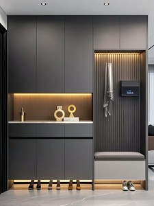 Floating Suspended Minimalist Shoe <strong>Storage</strong> Console With Deodorizing Inner Grids for Narrow Passage Front Door Restricted Area - Product Image 3