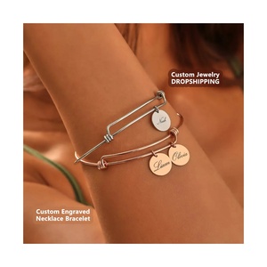 Tùy Chỉnh Đồ Trang Sức Dropship <span class=keywords><strong>In</strong></span> Trên Nhu Cầu Khắc Vòng Cổ Thời Trang Vòng Đeo Tay Đồ Trang Sức Shopify Dropshipping Đại Lý - Product Image 1