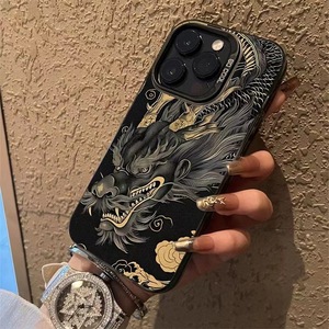 Drago nero modello di stampa Laser rigida PC TPU custodia per telefono cellulare per <span class=keywords><strong>Iphone</strong></span> X Xr Xs Max 11 <span class=keywords><strong>12</strong></span> 13 14 15 16 Pro Max 17 aria - Product Image 3