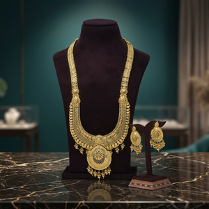 Wholesale 14K 18K 24K Gold Plated Brass Flower Design Long Necklaces Fashion Traditional Wedding Jewelry - Product Image 1