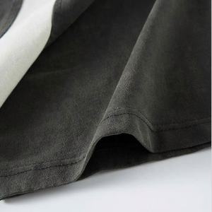 Vente en gros Tshirt Patchwork Tshirt surdimensionné 300 g/m² Tshirts avec logo brodé personnalisés - Product Image 5