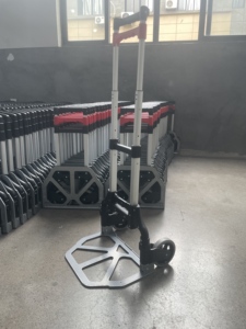 Nouveau chariot à main en acier inoxydable industriel, pliable, plateforme rétractable, OEM personnalisable, chariot à bagages, petit chariot à pousser - Product Image 5