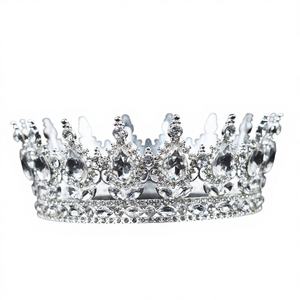 <span class=keywords><strong>มงกุฎ</strong></span>เจ้าสาวทรงกลมแบบย้อนยุคสำหรับงานแต่งงาน ประดับด้วยคริสตัลวิบวับและโลหะผสม - Product Image 2