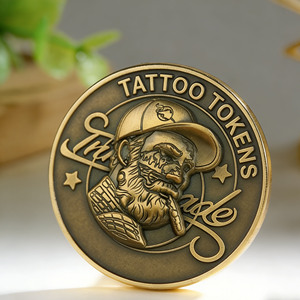 Moneta Commemorativa Personalizzata con Tatuaggio, Produzione Diretta |   Moneta Commemorativa in Bronzo Antico con Rilievo 3D e Testo Personalizzato - Product Image 1