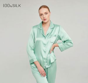 2025 Autumn/Winter New Women's Long Sleeve Pants 100% Mulberry Silk Pajamas - Product Image 3
