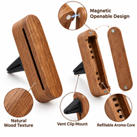 Diffuseur de parfum solide en bois naturel avec logo personnalisé, moderne, en vrac, pour grille d'aération, à évaporation naturelle, portable pour la maison