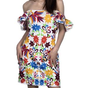 ชุดเดรสสั้นปักลายดอกไม้แบบเปิดไหล่สำหรับผู้หญิง รุ่นใหม่ OEM สำหรับฤดูร้อน เหมาะสำหรับงานปาร์ตี้ - Product Image 1