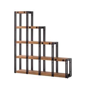 Estantería de escalera de 5 niveles de madera maciza contemporánea con 5 almacenamiento para sala de estar, dormitorio, hogar, oficina, exhibición de muebles - Product Image 4