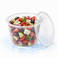 Conteneur alimentaire rond en plastique jetable sans BPA de 1000 ml (32 oz) avec couvercle, compatible micro-ondes, boîte à emporter pour la préparation et le stockage des repas