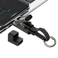 Kabel Pengisi Daya Gantungan Kunci 4 in 1 65W USB C dengan Layar V/A/W Tipe C untuk Kabel Portabel Apple untuk IPhone/iPad/Samsung/Laptop
