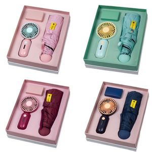 Cadeaux IStapromo, mini ventilateur portable rechargeable par USB avec parapluie automatique, nouveau design, ensemble de cadeaux d'entreprise pour la promotion commerciale - Product Image 5
