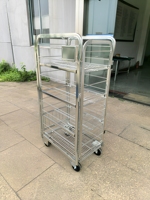 Chariot à lait en acier robuste, chariot à cage roulante pour la livraison de caisses de lait en supermarché, logistique d'entrepôt
