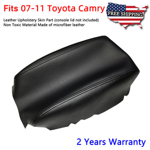 Funda de cuero para reposabrazos central, caja de almacenamiento para Toyota Camry 2007-2011, microfibra negra auténtica - Product Image 5