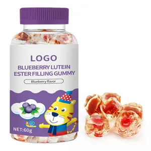 Free Sample High-quality Jelly Candy Gummy Sour Sweet Blueberry Gummy Halal Soft Candy SWEET China Bottle Packaging Oem