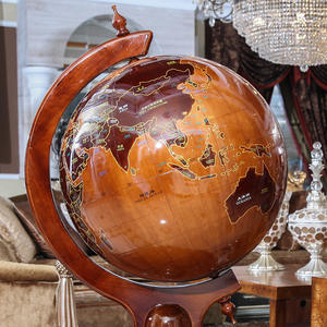 Globo terráqueo grande de madera maciza Tianyu, giratorio, decorativo, para oficina, sala de estar, estudio, regalo. - Product Image 3