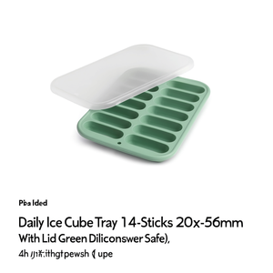 Bandeja para cubitos de hielo 14 palitos (20x56mm) con tapa (19.5x14x2.1cm) DAILY Green 355 - Product Image 2