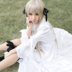 Disfraz de Cosplay de Yosuga No Sora Kasugano Sora, Vestido Blanco de Algodón y Poliéster para Mujer, Disfraz de Anime para Uso en Escenario - Product Image 1