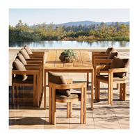 SUNWAY mobilier d'extérieur en teck naturel de haute qualité ensemble de table à manger en bois de teck de jardin pour projet d'hôtel patio