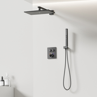 Ensemble de douche thermostatique intelligent en laiton massif de haute qualité, 3 fonctions, design unique, système de douche encastré avec poignée effet pluie