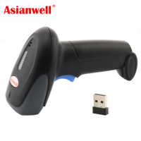 Lecteur de codes-barres sans fil portable USB RS232, code QR, longue portée