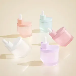Op Maat Gemaakte Zeefdruk Kleurrijke Mini Skincare Cosmetische Verpakking Druppelaar Parfum Glazen Flessen