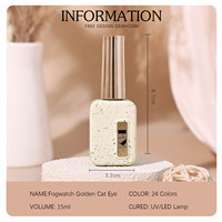 Vernis à ongles gel Hanyi 15 ml sans HEMA/TPO, effet œil de chat doré, LED, 24 couleurs, tenue 28 jours, OEM personnalisé, végan, non toxique