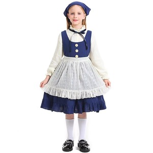 Costume da cameriera per ragazze, costume da piccola cameriera con grembiule, uniforme da fattoria per ragazze, costumi per feste di Halloween PS66 - Product Image 1