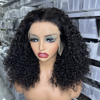 Perruques Bob Courtes en Cheveux Humains Naturels Bouclés Ondulés Vietnamiens Vierge Haute Définition 13x4 Lace Front Pixie Curl Sans Colle