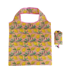 Polyester imprimé personnalisé réutilisable recyclable pour sac à provisions pliable de promotion de cadeau d'achats de fruits et légumes d'épicerie - Product Image 2
