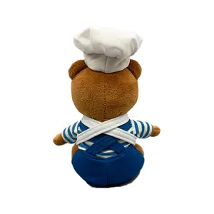 Manufacturer Lovely Custom Logo Customize Plush Stuffed Chef Teddy Bear Toy Bear Mascot With Uniforms