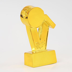 Trofeo Dorato a Forma di Fischietto in Resina di Alta Qualità, Stampa UV, Premio per Allenatori, Base Personalizzabile, HZ09 - Product Image 3